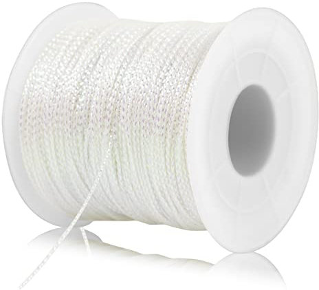 LEREATI Kordel Weiß Geschenkband Metallic Kordel 1mm x 100m Nicht Elastisch Kordelband Schleifenband, DIY Bastelschnur zum Handwerk Hochzeit Dekorieren oder Verpacken