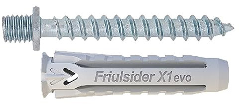 100PZ TASSELLO NYLON 'X1 EVO' CON VITE DOPPIO FILETTO mm 6 x 30 - vite doppio filetto M6