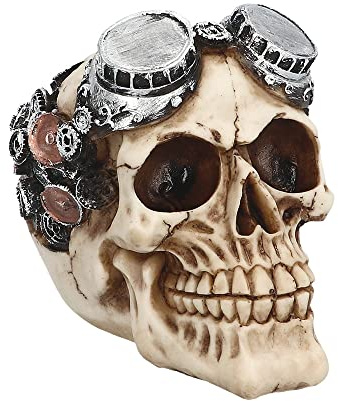 Boland - Totenkopf Deko aus Polyresin, Halloween Dekoration für Haus und Garten, Deko Schädel, Tischdekoration