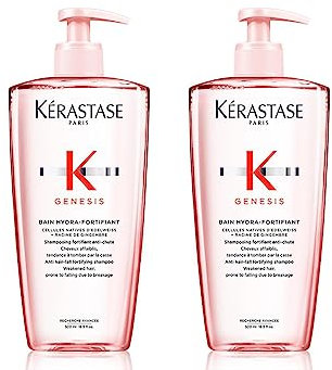 Kérastase Shampoo für feines Haar, Nährendes und kräftigendes Haarbad gegen Haarverlust, Bain Hydra-Fortifiant, Genesis, 2 x 500 ml