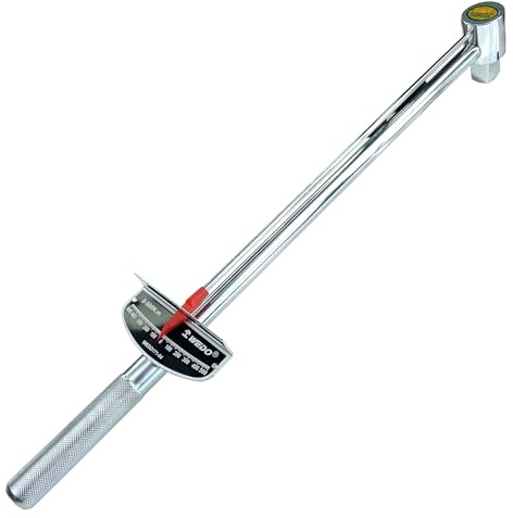 WEDO Clé dynamométrique,Torsion 0-500 Nm,entraînement 3/4 Clé dynamométrique à pointeur pour l'entretien du vélo et de la moto,longueur 540 mm,Fabriqué en Acier (40 Chrome Vanadium)