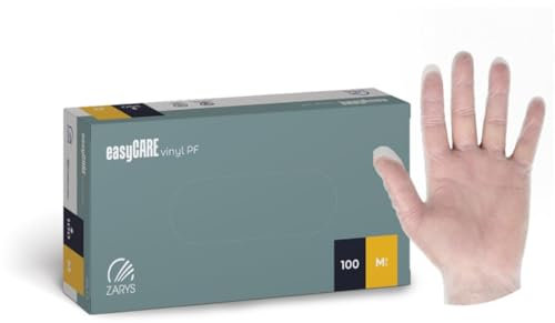 MEDICALMONO - 100 Guanti monouso in Vinile Senza Polvere, senza lattice, trasparenti e resistenti (M - 100 Pezzi)