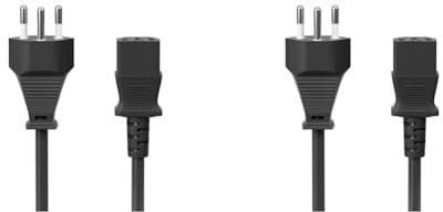 Wentronic Netzkabel (Schweiz-Stecker auf IEC-Buchse) 2 m schwarz (Packung mit 2)
