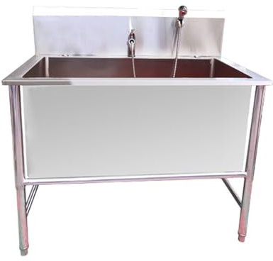 Lavello del Ristorante commerciale Lavandino Da Cucina Acciaio Inox Lavandino da Esterno di Utilità Lavamani industriale per la casa,Lavanderia,Giardino(100X60cm/39.3X23.6in,Deep:30cm/11.8in)