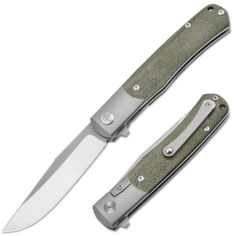 BÖKER SOLINGEN® TRPPR Micarta Gentleman Knife - Flipper Taschenmesser mit Clip - Profi Klappmesser mit MagnaCut Klinge - handgemachtes EDC Einhand-Messer edel - Frame-Lock Trapper Messer mit Etui