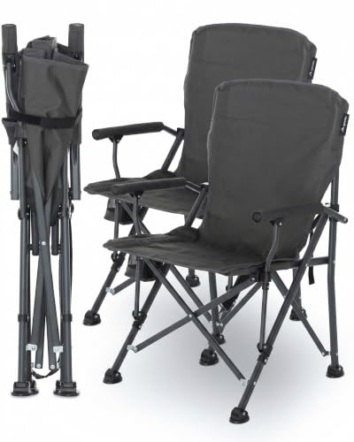 qeedo Johnny XL Campingstuhl 150 kg stabil – kompakter Camping Klappstuhl ideal für Camping, Garten, Festival & Angeln – Campingstuhl faltbar mit gepolsterter Rückenlehne & Getränkehalter