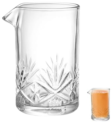 FUNOMOCYA Mixglas Aus Glas Für Cocktails Mit Ausgießer Rührglas Für Barkeeper Und Heimgebrauch Elegantes Kristallmischglas Für Saft Und Erfrischungsgetränke