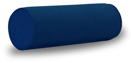 Velvetcossy Cylinder Round Memory Foam Support Pillows Cervical Neck Roll Pillow with Pillowcase Soft, Comfortable and Breathable for Sleeping, Chair, Car, Sofa，Travel (Navy Blue, 18X6)