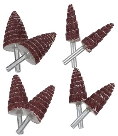 ROMISBABA 8pezzi Ruote Abrasive Forma Di Cono Di Teste Di Molatura Per Utensili Rotanti Smerigliatura e Lucidatura Compatibili Con Trapani e Smerigliatrici Facile Installazione e