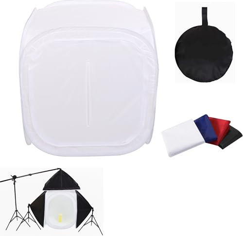 CERFFOOL Light Box Photography 32/80cm Photo Studio Shooting Booth Light Cube Diffusion Soft Box with 4 Backdrop Foldable Photo Tent for Product Photography