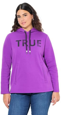 Ulla Popken Women's Hoodie, True, Kapuze, Kordel, Taschen, Langarm Sweatshirts