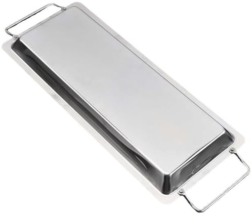 Muteitt Plancha De Acero Inoxidable, Placa De Cocina, Parrilla Grande, Sartén Plana con Asas para Interior Y Exterior, Cocina para Acampar, Barbacoa