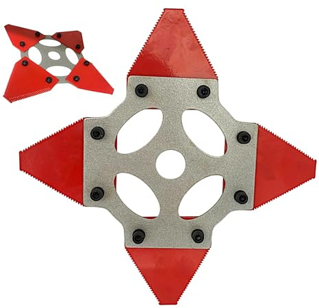 TANIASHOP Disco per Decespugliatore Universale con 4 Lame Seghettate Diametro Taglio Ø250mm Foro 25,4mm ad Alta Efficienza per Il Taglio di Erba, Arbusti, Rovi e Spine