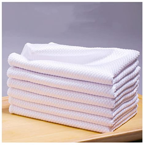 Microfiber Cleaning Cloths – 6-Pack Super Absorbent Fish Scale Cloths for Traceless Glass Cleaning – Ideal for Streak-Free Shine and Effortless Wiping
