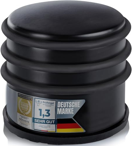 Designer dörrstopp av rostfritt stål gummi dörrbuffer dörrhållare stopp 1,2 kg (svart 7 x 6 cm, 1 styck)