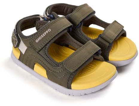 GIOSEPPO COROICO - Sandalias Californianas para Niño con Acentos de Color, Cierre Ajustable en el Empeine y Talón, Comodidad y Ligereza, Color Caqui, Talla 26