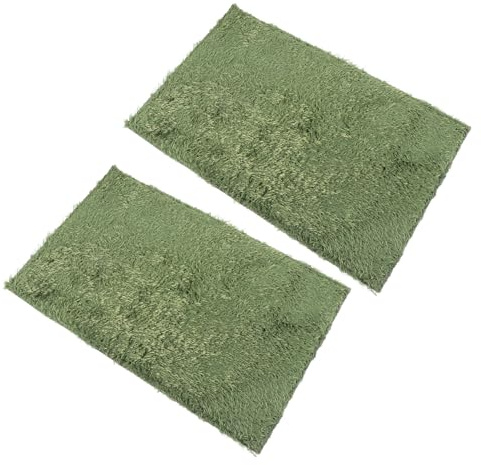 VERDANVERSE Tappeto Muschio per Rettili 2 Pezzi in Cotone Morbido e Lavabile, Accessorio per Terrario Rettili per Tartarughe e Lucertole, Colore Verde
