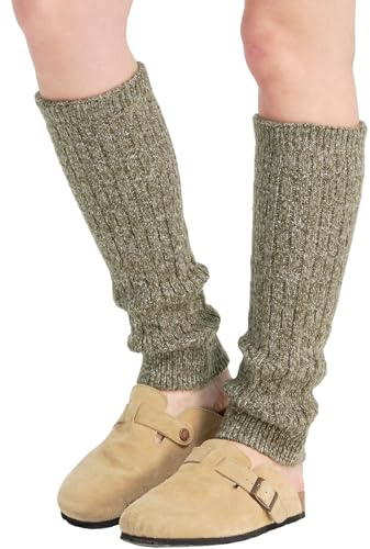 Nanxson Douillettes Chaussettes Jambières Femme Guêtres de Jambe Leg Warmer Confortables Jambières Guêtres d'Hiver Tricoté Chauffe-jambes pour la Ballet Yoga (Café Foncé)