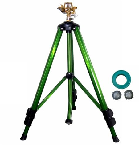 ZYHARUKO Strong Bronze Effect Waterer On Modifiable Alloy Tripod 105cm Height 4 Sprinkle Settings Garden Watering Equipment Bronze Effect Sprinkler