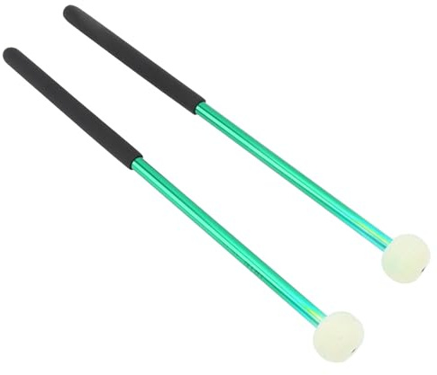 Pongnas Maillets de Timbales de qualité Supérieure, 2 Pièces, avec Tête en Feutre de Laine Douce et Poignée en Caoutchouc Antidérapante pour Musiciens à Percussion (GREEN)