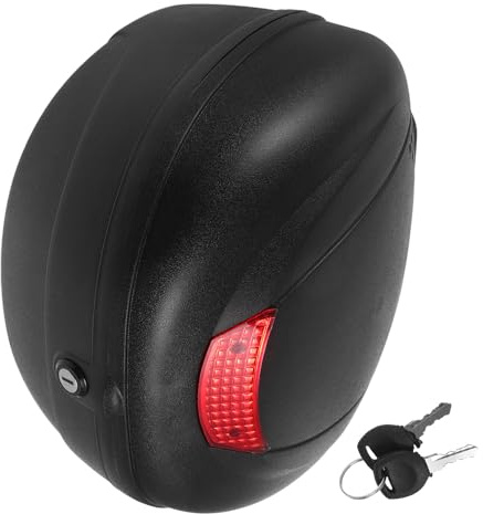 Alasum Baúl Superior para Motocicleta Diseño Reflectante y Plástico Resistente, Fácil Instalación y Resistente al Agua para Almacenamiento Seguro y Duradero