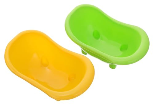 Veemoon Bassin de Bain pour Perroquets en Plastique Épaissi, Résistant et Non Cassant, pour Oiseaux, 2 Pièces pour Baignade et Alimentation Facile