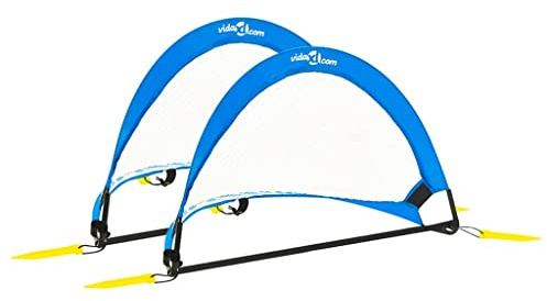 Mangloder Fußballtor Kinder 2er Set mit Tragetasche 75,5x46x48 cm klappbar, tragbar, wetterfest, stabil für Garten, Outdoor und Indoor, ideal für Training, Spiel, Verein, Schule, Freizeit