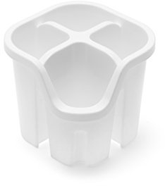 Addis Besteck Küchenutensilien Abtropfkorb mit 4 Fächern, Plastik, weiß, 14 x 14 x 13 cm