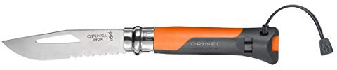 OPINEL Véritables couteaux OUTDOOR N° 8 MER-MONTAGNE made in FRANCE (Gris-orange)