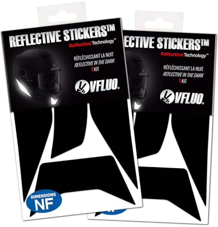 VFLUO - Streifen Reflektierende Aufkleber für Shark Spartan Motorradhelm – Zugelassen für FR-Maße - Hohe Qualität und Sichtbarkeit - 3M™ Technology – Diskret und Design – Maximaler Halt - 2er Packung