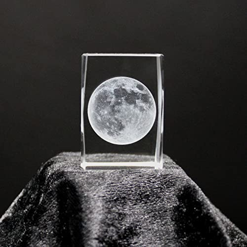 ERN Kristallglas Figur - Mond - 3D Laser Glas Skulptur | 45 x 30 x 30mm | Deko & Geschenkidee
