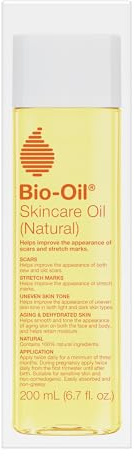 Bio-Oil Natural Skincare Oil, Serum for Scars and Stretch Marks, Face and Body Moisturizer for Dry Skin, Hair Oil, For All Skin Types, 6.7 Oz