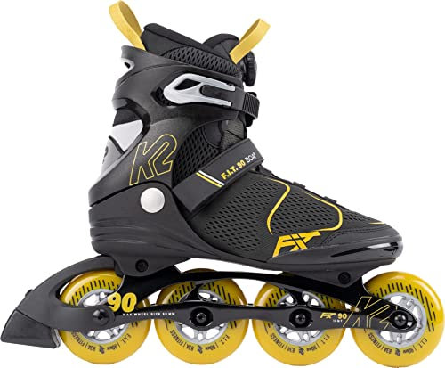 K2 Skates Herren Inline Skates F.I.T. 90 BOA, Grey - Mustard, 30G0815.1.1.110