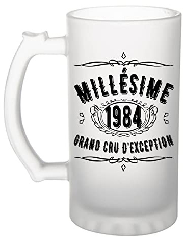 Planetee Chope de bière 1984 anniversaire 41 ans | Verre à bière Pinte idée cadeau original | Imprimé en France