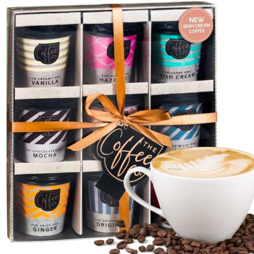 9x Flavoured Instant Coffee Gift Set | Christmas Coffee Gifts for Men Women | Xmas presents for Women Men Adults | Birthday presents for Women | House warming |Lovers Set Couples Hamper Selection(2)