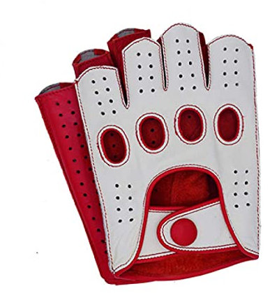 GEDASHU Motorradhandschuhe Herren Halbfinger Lederhandschuhe Herren Fahren Ungefüttert Halb Fingerlose Lederhandschuhe Herren Handschuhe