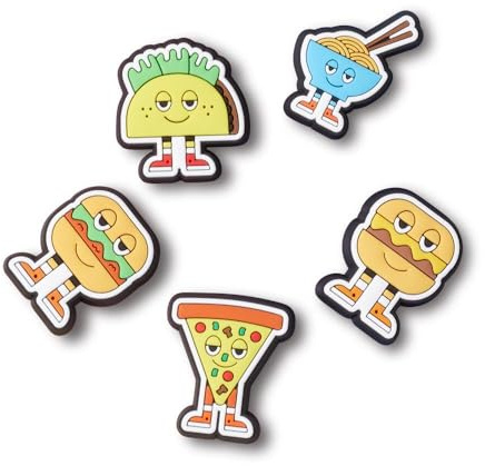 Crocs Jibbitz skoberlocker – frukostmat multipack, söta Crocs-berlocker, One Size, Ingen ädelsten