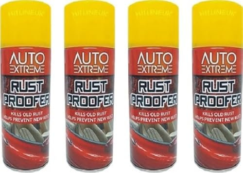 HitlineUK 4 x 400ML Rust Remover Spray Anti Rust Shield,Protect Rust Paint Rust Remover, For Spraying Cast Iron Metal Gate, Stainless Steel Doors, Railings Garden Furniture