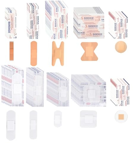 200Pcs Assorted Sizes Fingertip Adhesive Bandages - Flexible Breathable Waterproof Cloth Elastic Knuckle Bandages for First Aid Wound Care