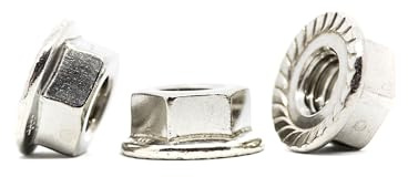 M8 (8mm) Hexagon nut with serrated flange A4 Marine Grade (Pack of 20) A03A/2