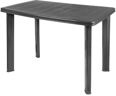 Spetebo Kunststoff Gartentisch 100 x 72 cm - anthrazit - Campingtisch rechteckig im klassischen Design - Balkontisch Terrassentisch Campingtisch Oudoor Garten Tisch für den Außenbereich