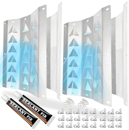 Kit de ventilación grande para contenedor de envío, kit de ventilación de flujo cruzado que evita el calor y la condensación excesivos, proporciona flujo de aire para carga, a dos aguas (2 unidades)