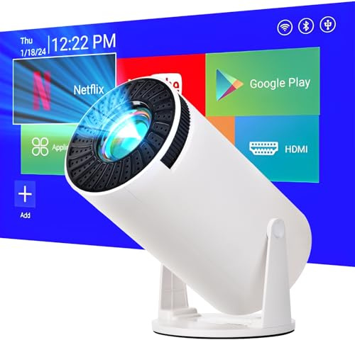 Mini proyector de video compatible con WiFi y Bluetooth, 1080P, Android 11.0 TV OS, Netflix, YouTube, HDMI, driver flash USB, compatible con iPhone y teléfono Android