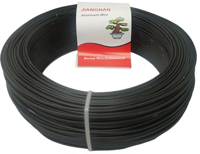 Alambre de aluminio anodizado para bonsáis, 1 kg, diámetros de 1 mm a 5 mm, color negro (Ø2 mm)