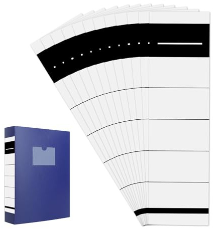 OCCOUMR 100 Etichette Autoadesive Sottili, 54 x 190 mm, Targhetta per il Dorso della Cartella Autoadesiva, Dorso per Raccoglitori Stretti, Colore Bianco, per Raccoglitori Sottili da 5 cm.