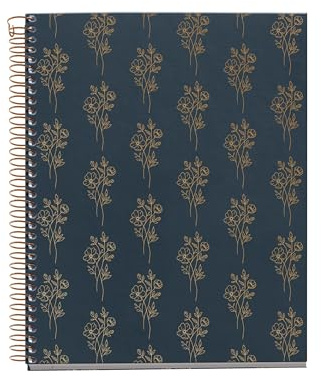 Miquelrius - A5-Notizbuch (148 x 210 mm), 100 linierte Seiten, 70 g/m², fester Kartoneinband, 4 Farbbänder, Spiralbindung, 2 Löcher, liniertes Notizbuch, schönes Schreibwaren, Blumensträuße