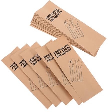 ABOOFAN Kochutensilienhalter 100 Stück Besteckhalter Für Partys Küchenhalter Besteckhüllen Papier-essstäbchenhalter Kraftpapier