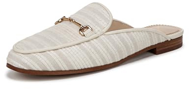 Sam Edelman Women's Linnie Loafer, White/Natural Striped Linen, 7.5