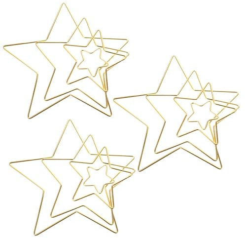 Levemolo 12stücke Teiliges Metall-makramee-Ringen Für Sternförmige Bastelrahmen Für Hochzeiten Und Kreative Projekte Goldene Eisenhoops