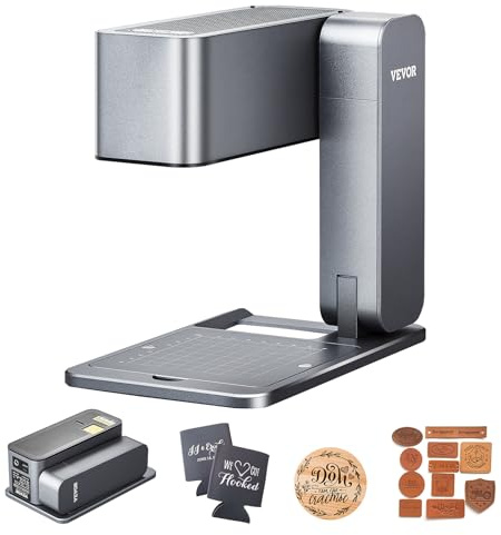 VEVOR Incisore Laser Portatile 600 mm/s ad Alta Velocità, Macchina per Incisione Portatile da 5 W Set Base per Incisore e Taglierina Laser Fai da Te, per Legno, pelle, Fibra, Vetro, Laser Blu Singolo